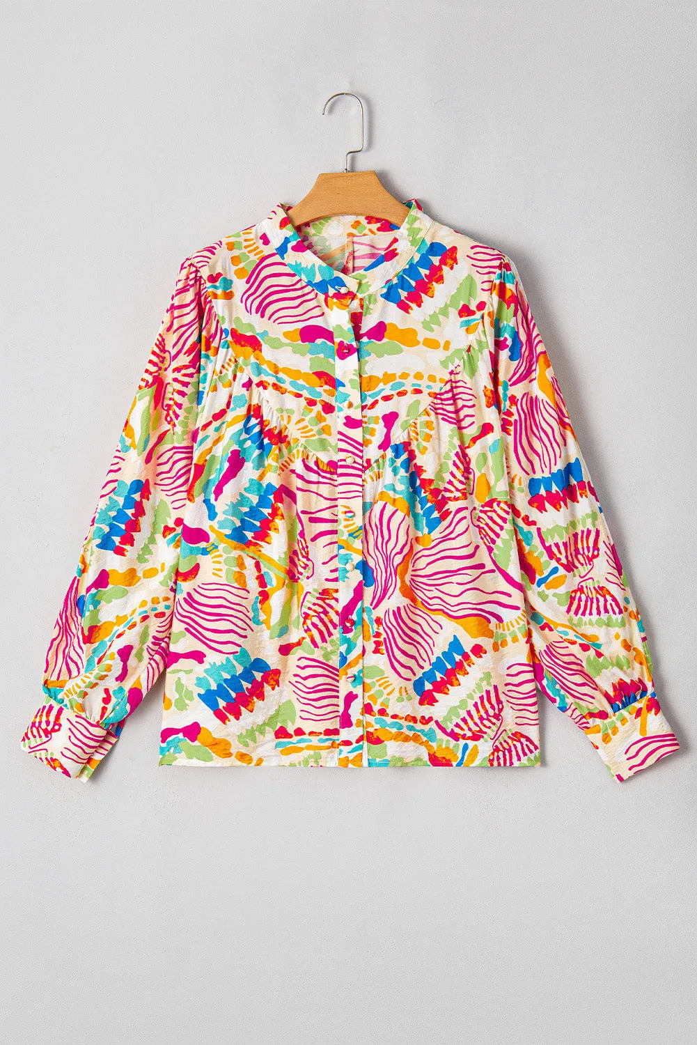 Abstract High Low Oversized Shirt