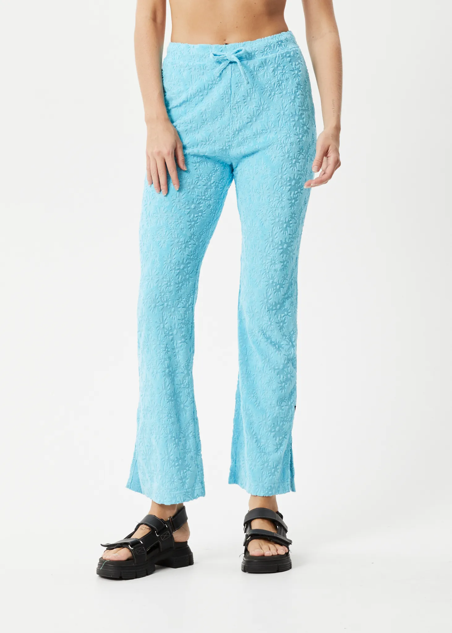 AFENDS Womens Moon - Terry Pants - Blue Daisy
