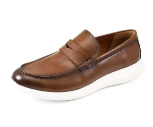 Amali Arvin Men's Cognac Slip On Loafers Vegan Leather