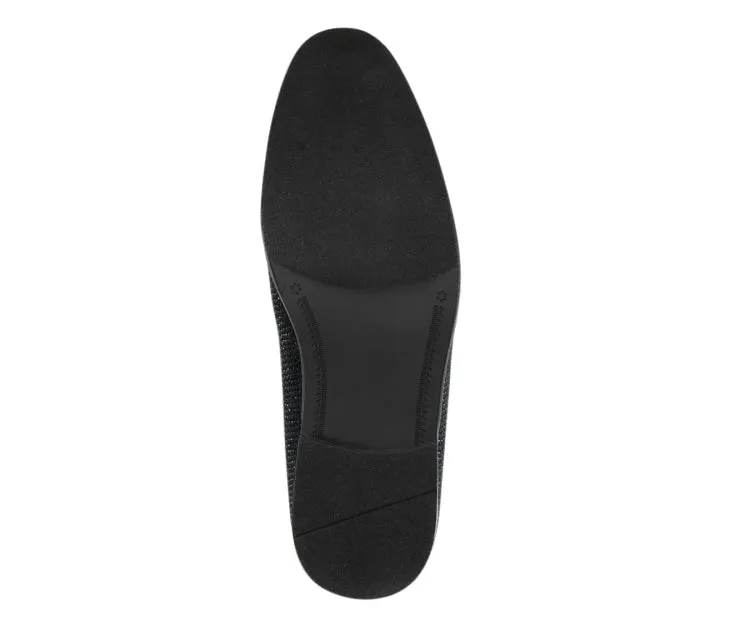 Amali Ivano Luxe Velvet Rhinestone Loafers Men’s Black Red