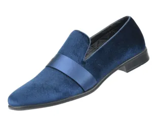 Amali Knight Navy Velvet Loafers Men’s Velvet