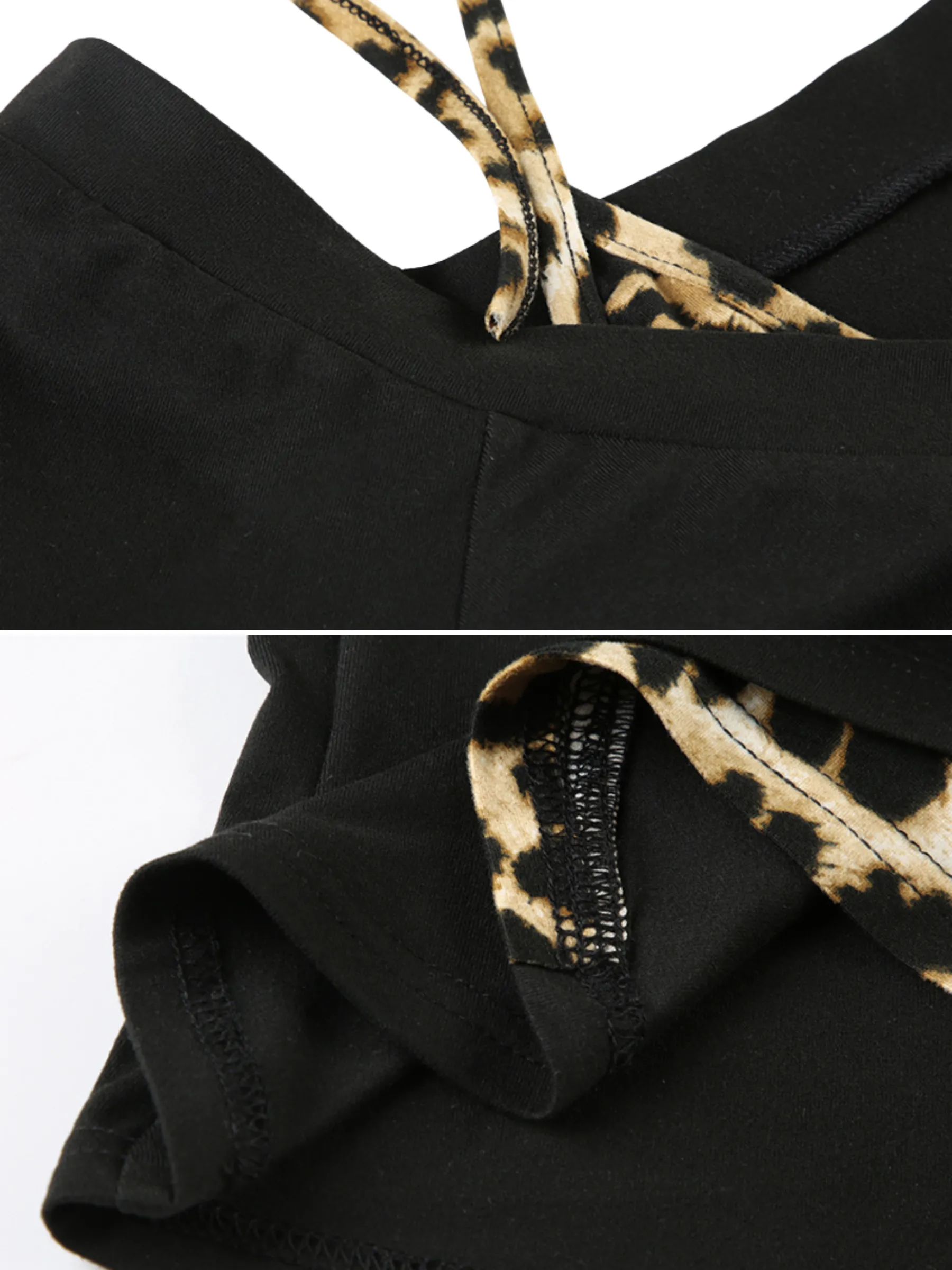 Avalon Long Sleeve Leopard Halter Top