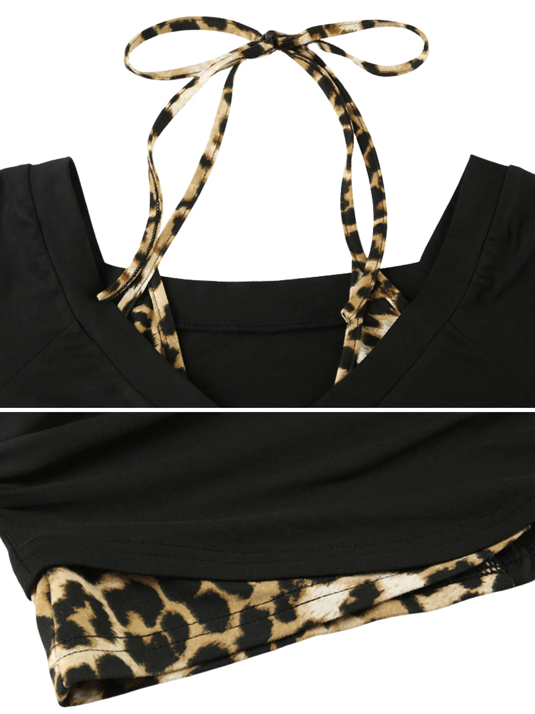 Avalon Long Sleeve Leopard Halter Top