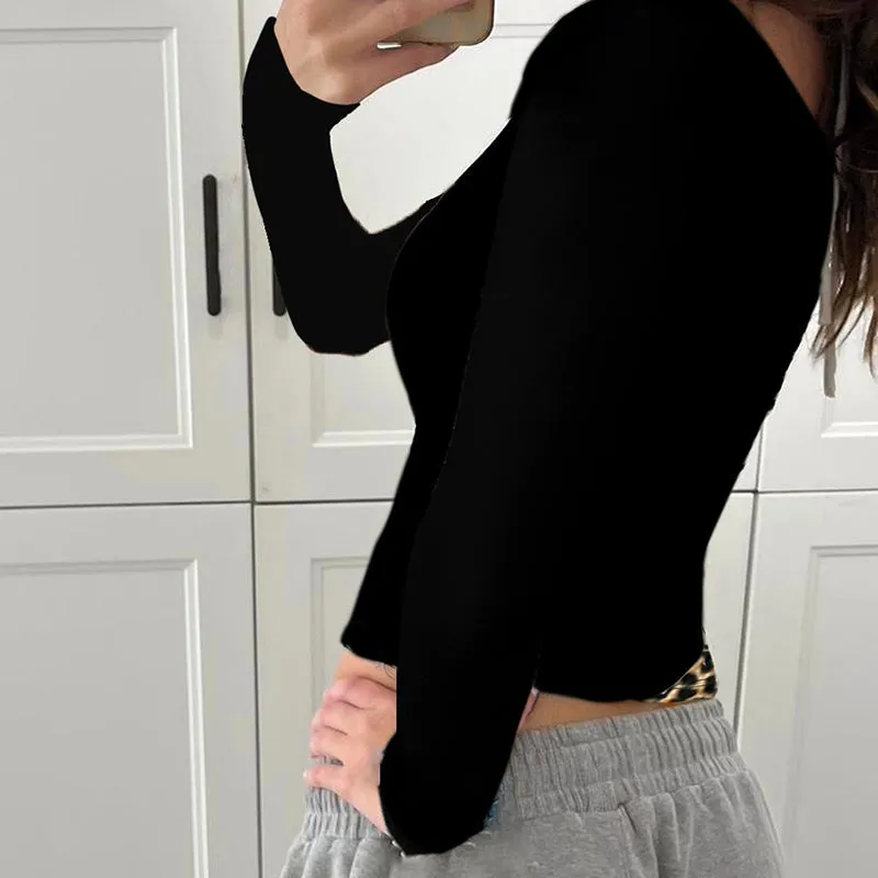 Avalon Long Sleeve Leopard Halter Top