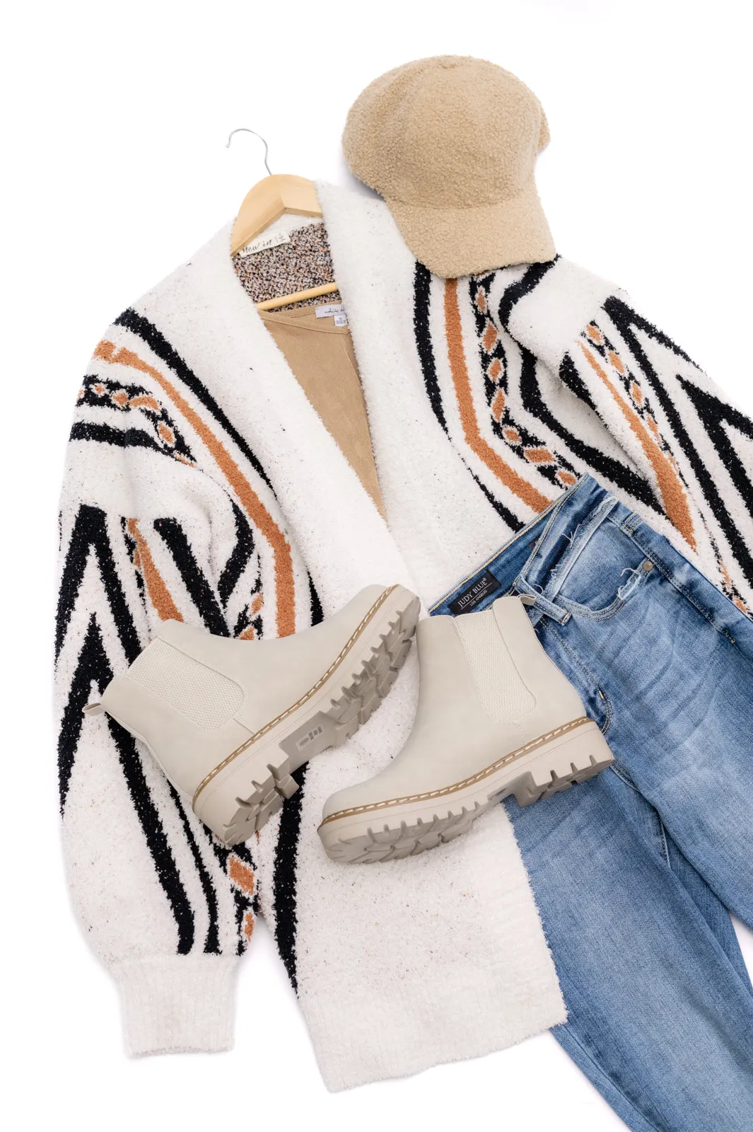 Aztec Print Cardigan In Cozy Comfort