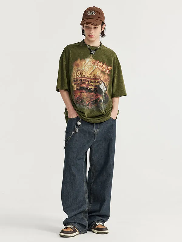 Blue Wide Leg Jeans