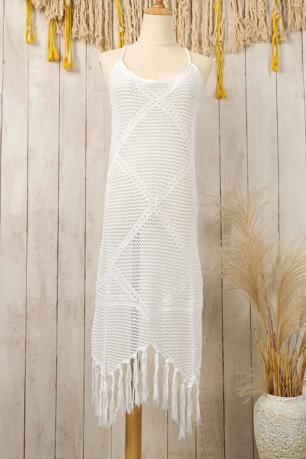 Boho Style Knitted Beach Cover Up