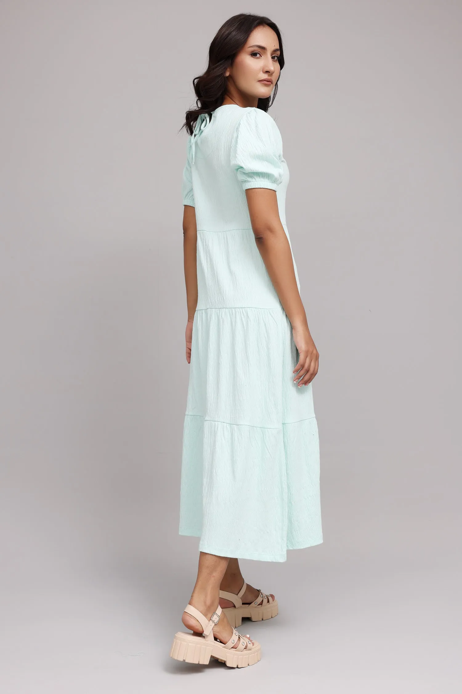 CHIC PUFF SLEEVE MIDI DRESS

-MINT
