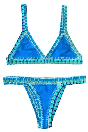 Coccoloba Swim Crochet Top in Ocean Blue