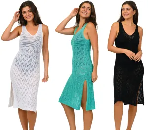CU-BP03 - Wholesale Women’s Sleeveless Crochet Cover-Up Dress