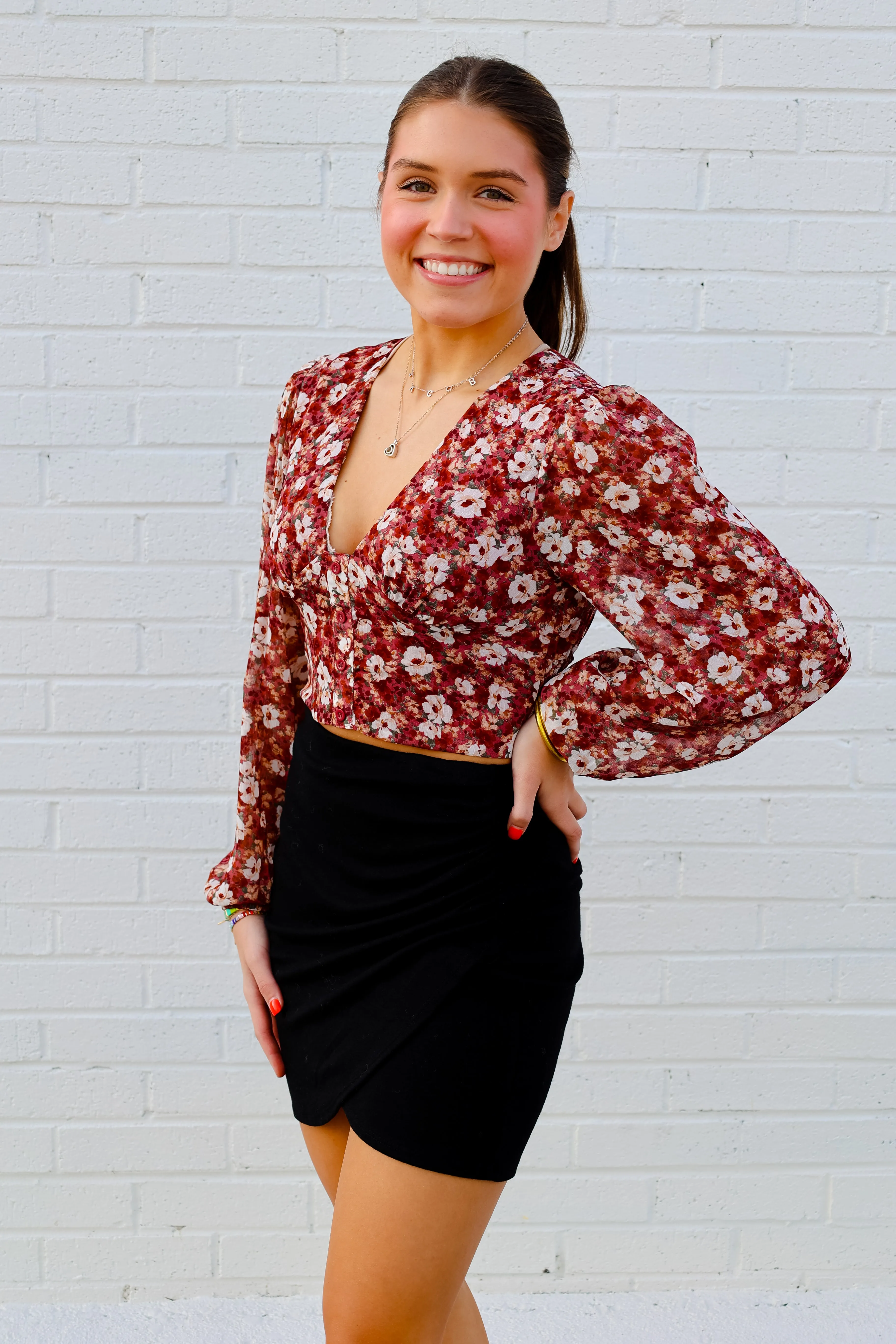 Curtis Surplice Mini Skirt