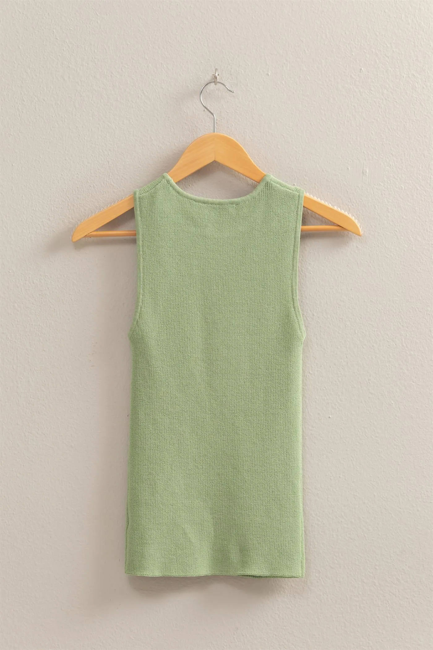 DZ25C450-Ribbed Knit Flattering Fit Tank Top