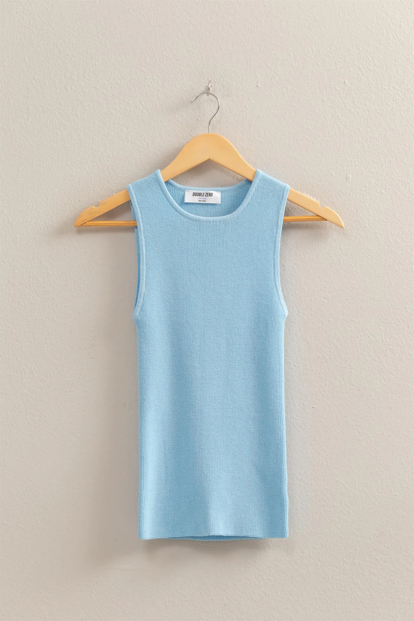 DZ25C450-Ribbed Knit Flattering Fit Tank Top