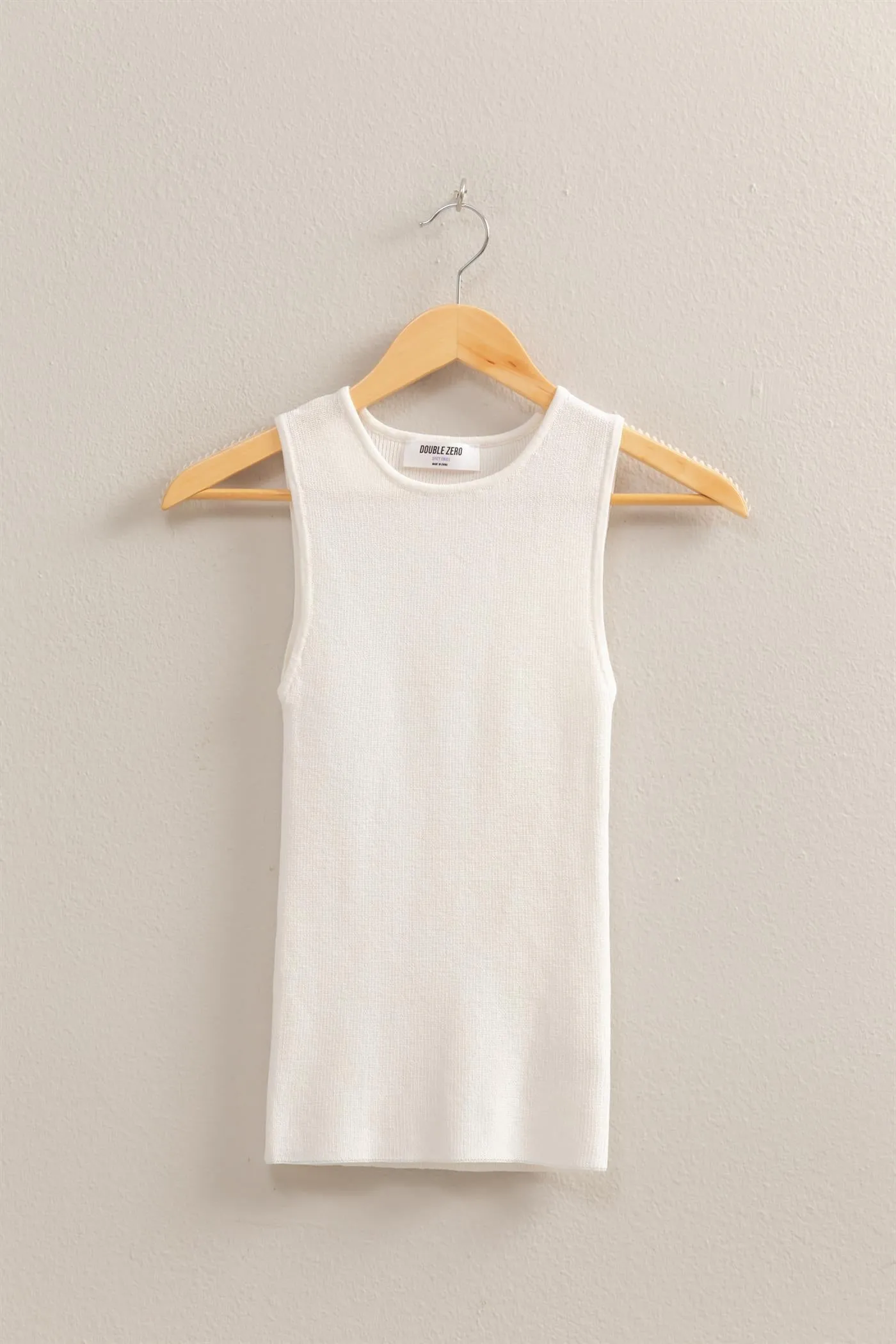 DZ25C450-Ribbed Knit Flattering Fit Tank Top