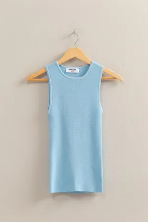 DZ25C450-Ribbed Knit Flattering Fit Tank Top