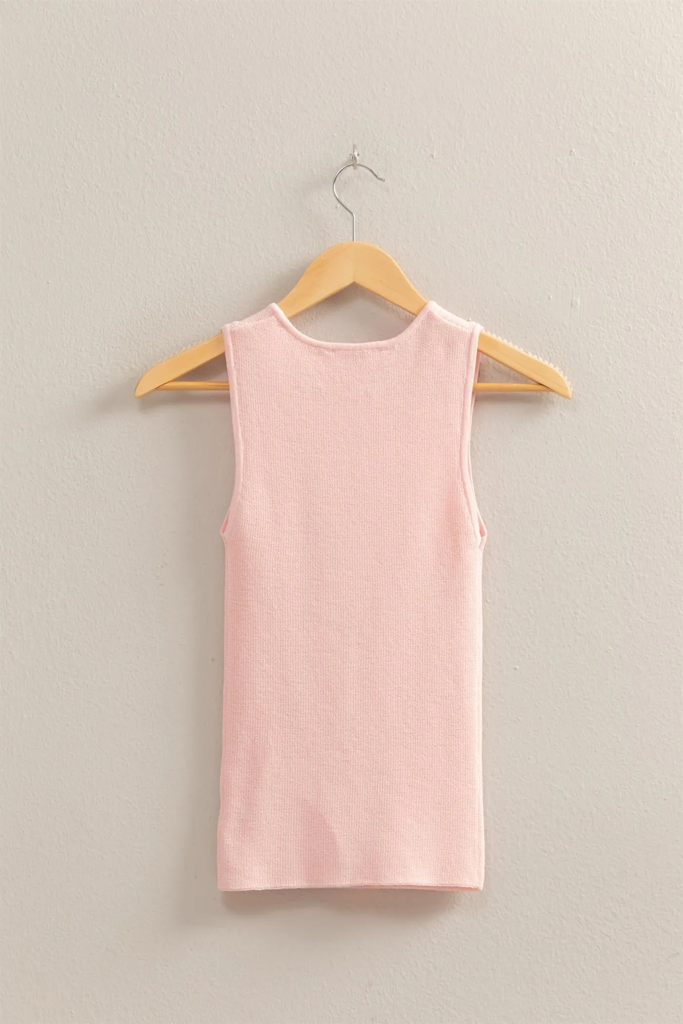 DZ25C450-Ribbed Knit Flattering Fit Tank Top