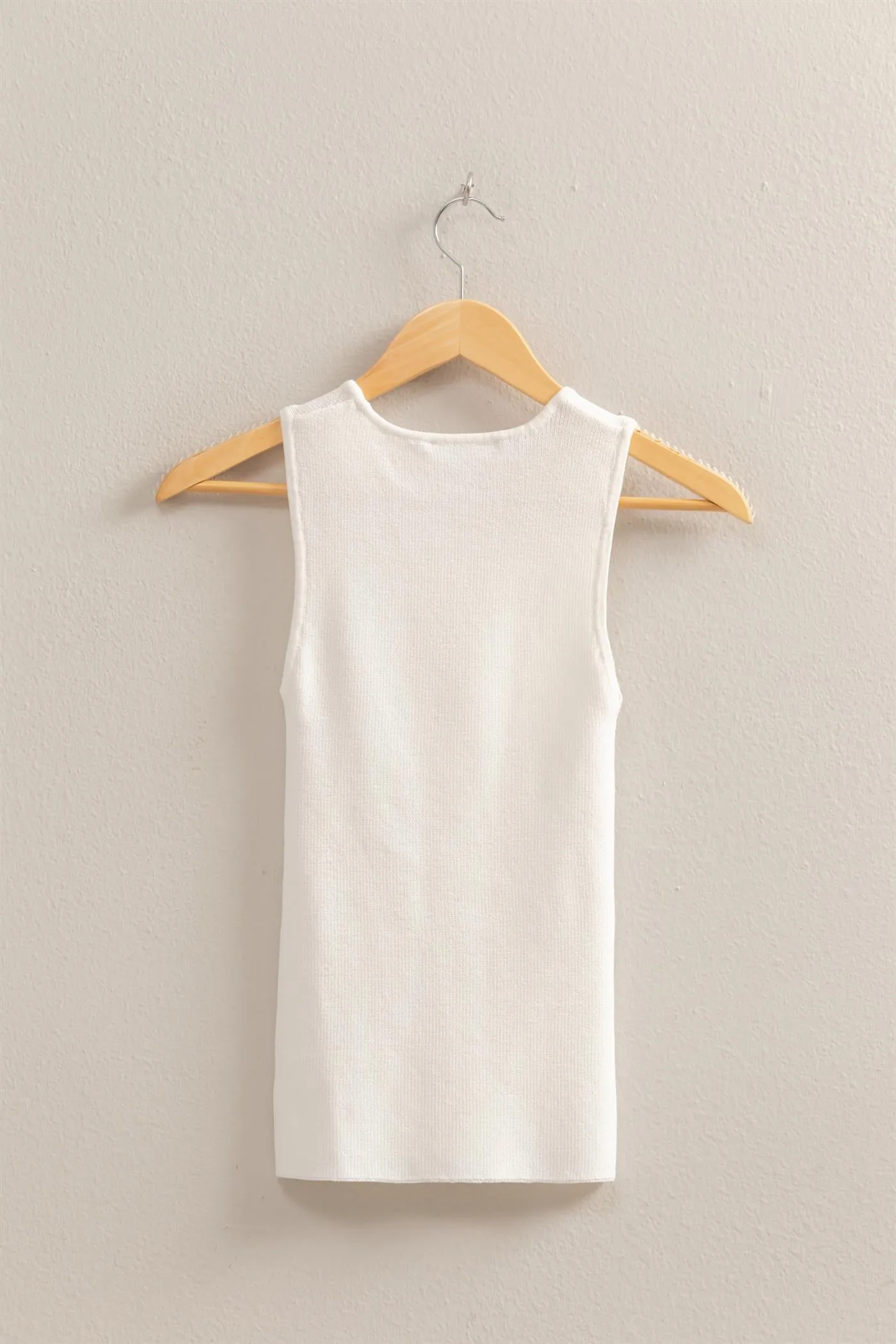 DZ25C450-Ribbed Knit Flattering Fit Tank Top