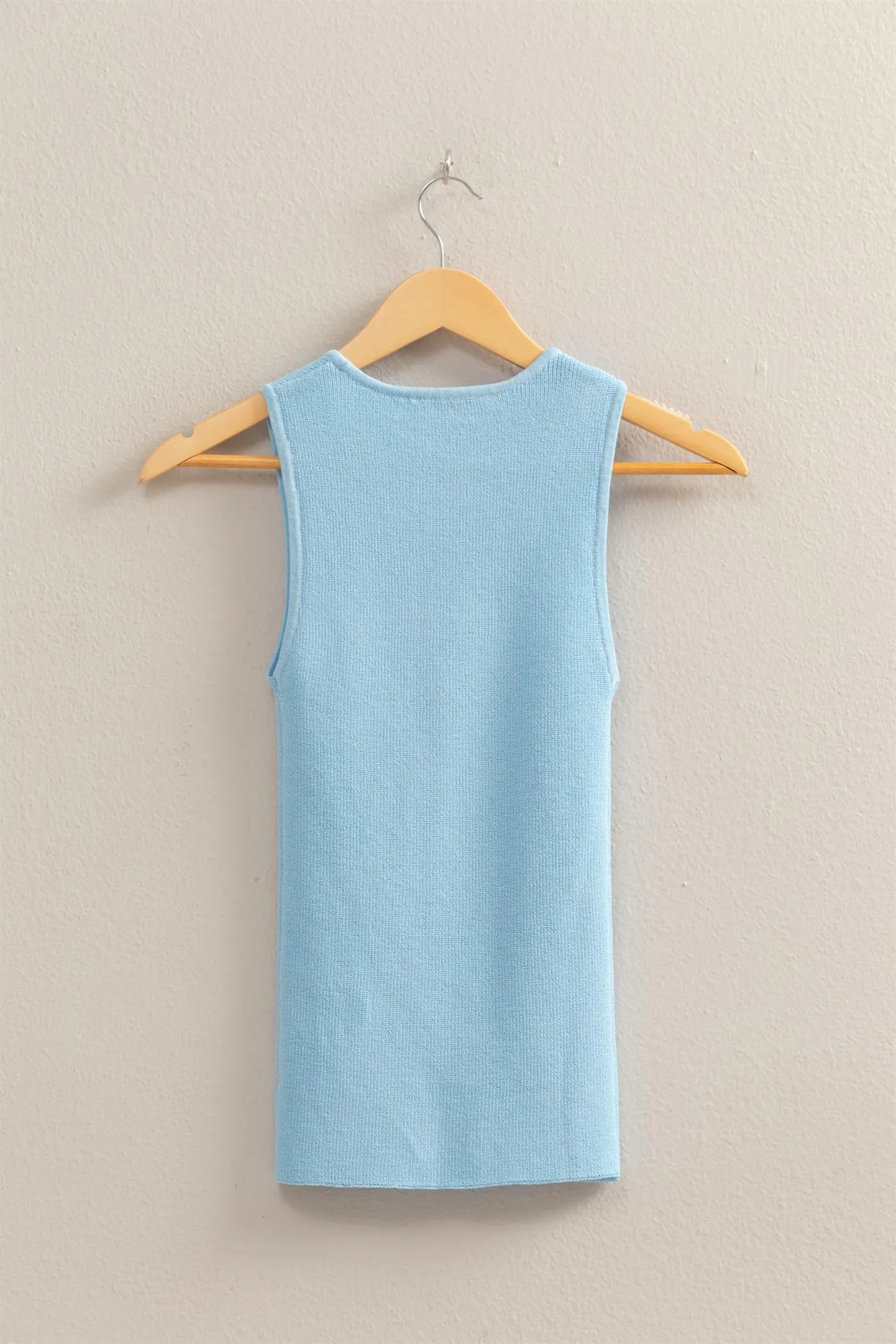 DZ25C450-Ribbed Knit Flattering Fit Tank Top