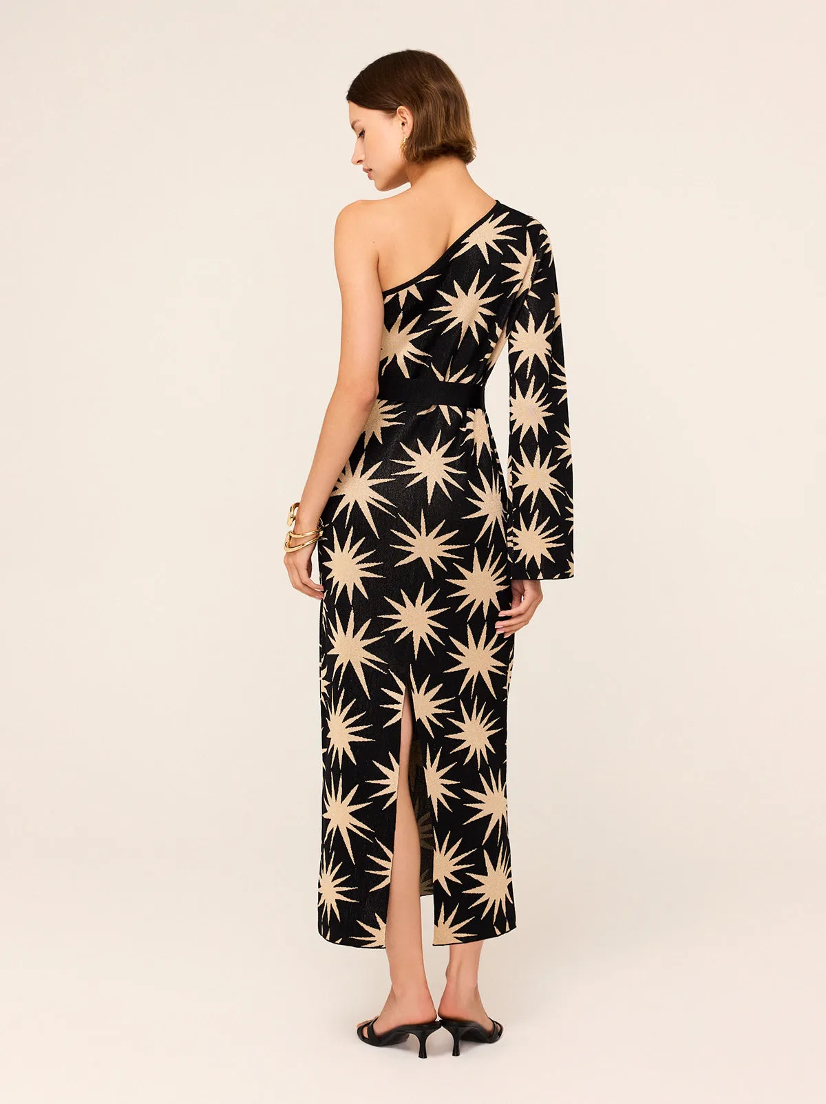 Esme Star Lurex One Shoulder Knit Dress