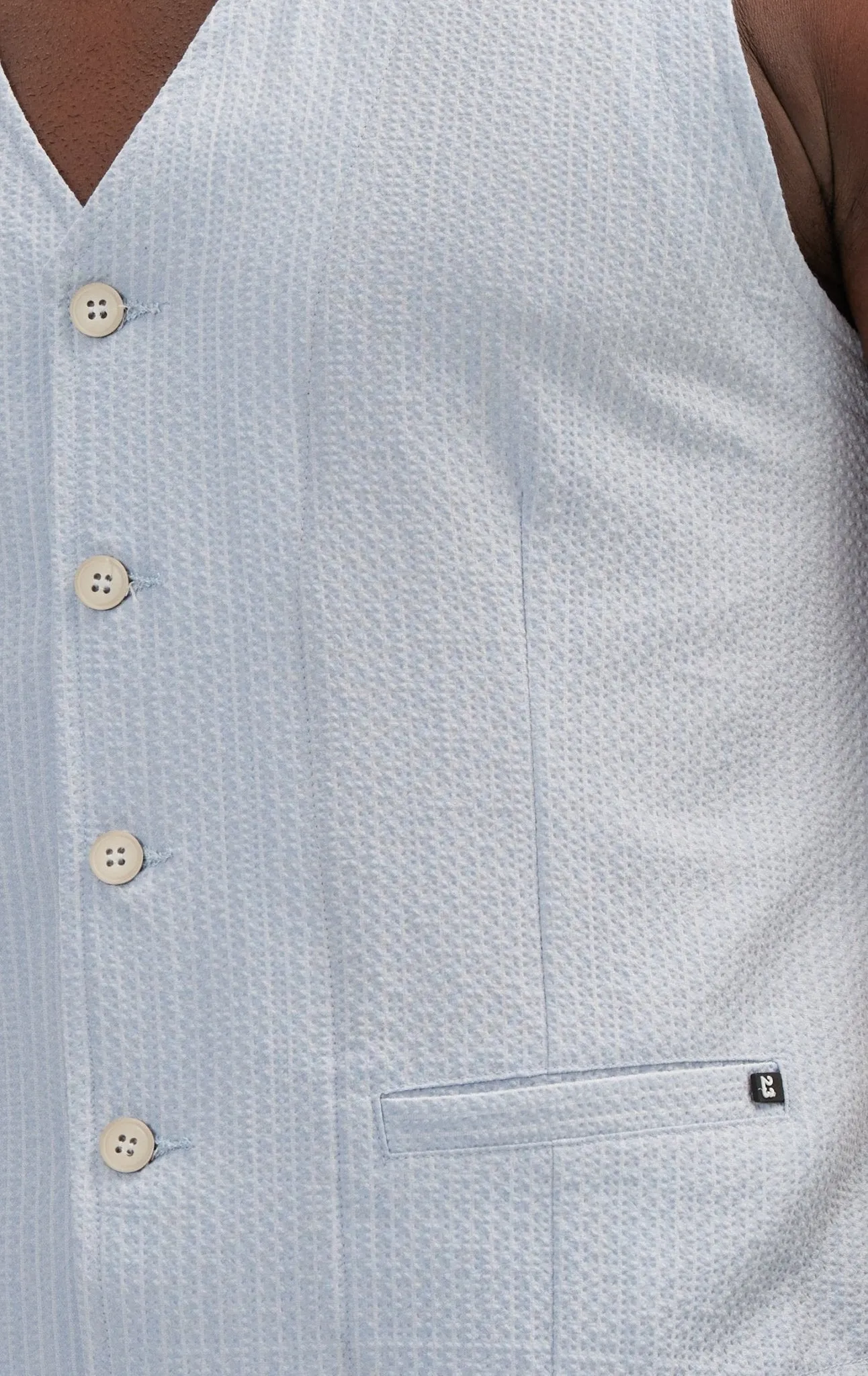 Five Button Blue Vest