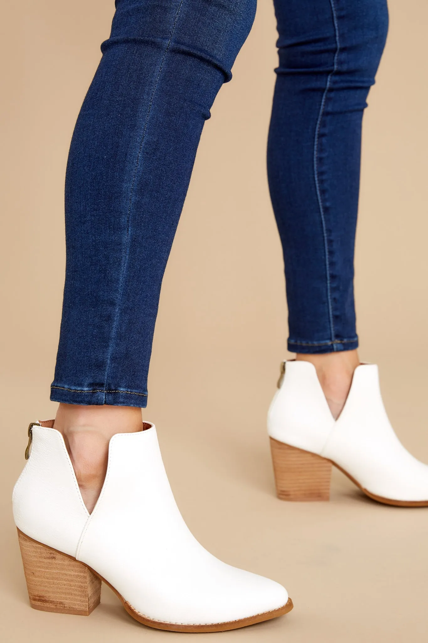 Forward Forever White Booties