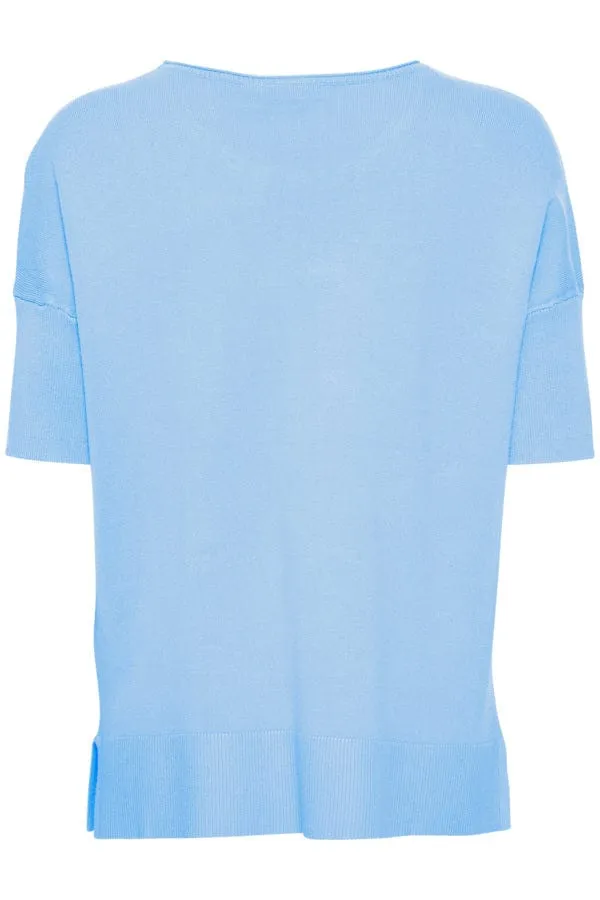 Fransa Boxy Fine Knit Pale Blue
