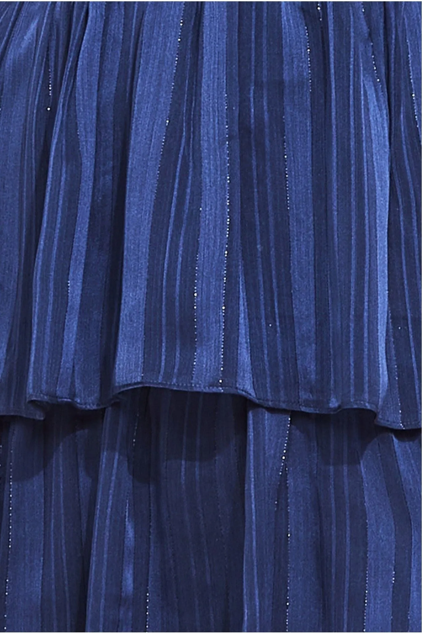 Goddiva Tiered Chiffon Maxi Dress - Navy