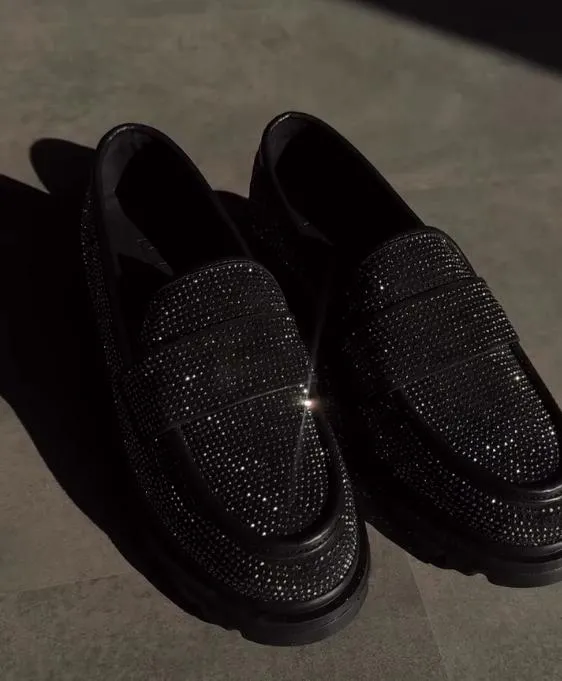 Gypsophila rhinestone loafers