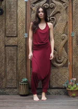 Halter Jumpsuit - Crimson