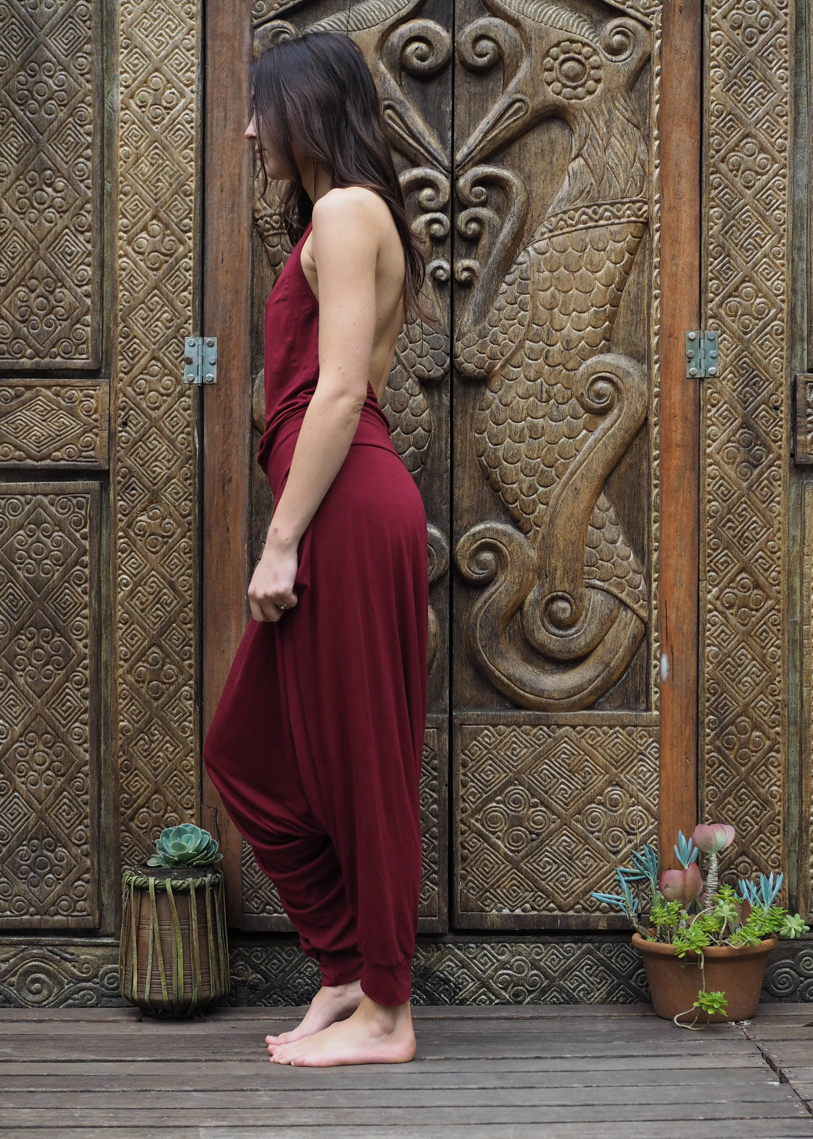 Halter Jumpsuit - Crimson