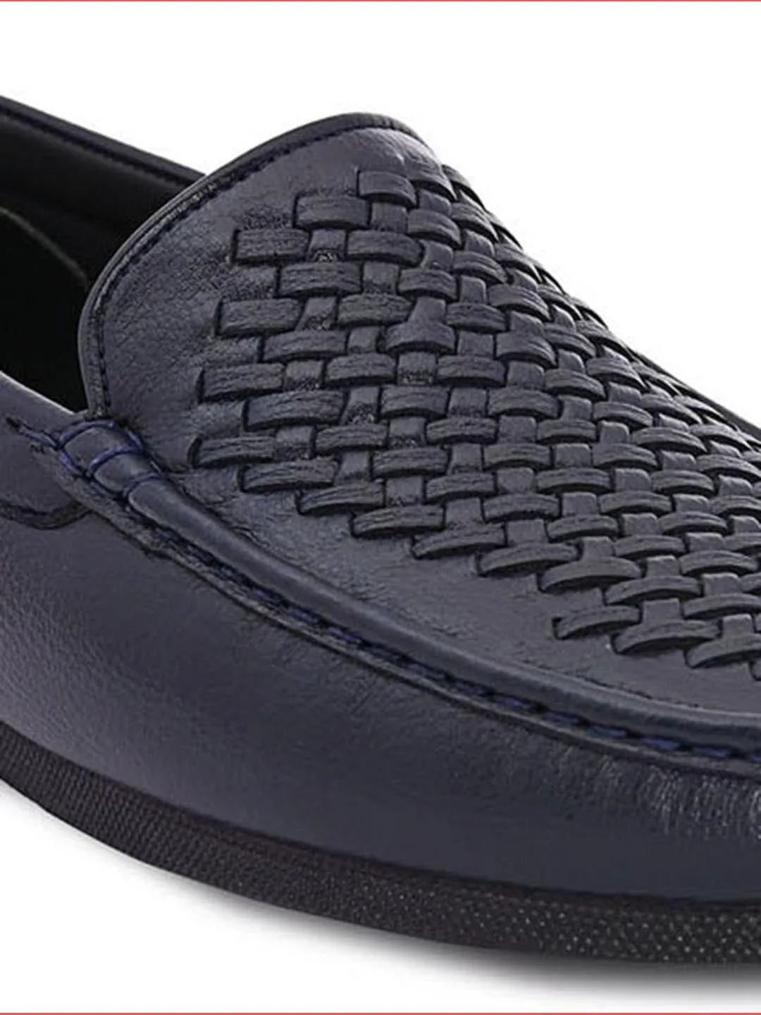 Hydes N Hues Men Blue Woven Design Loafers