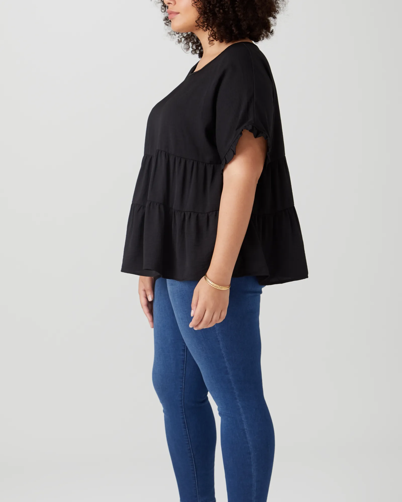 Janice Peplum Top | Black