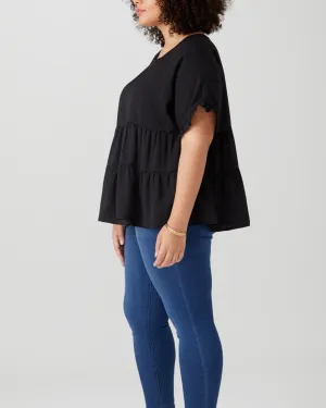 Janice Peplum Top | Black