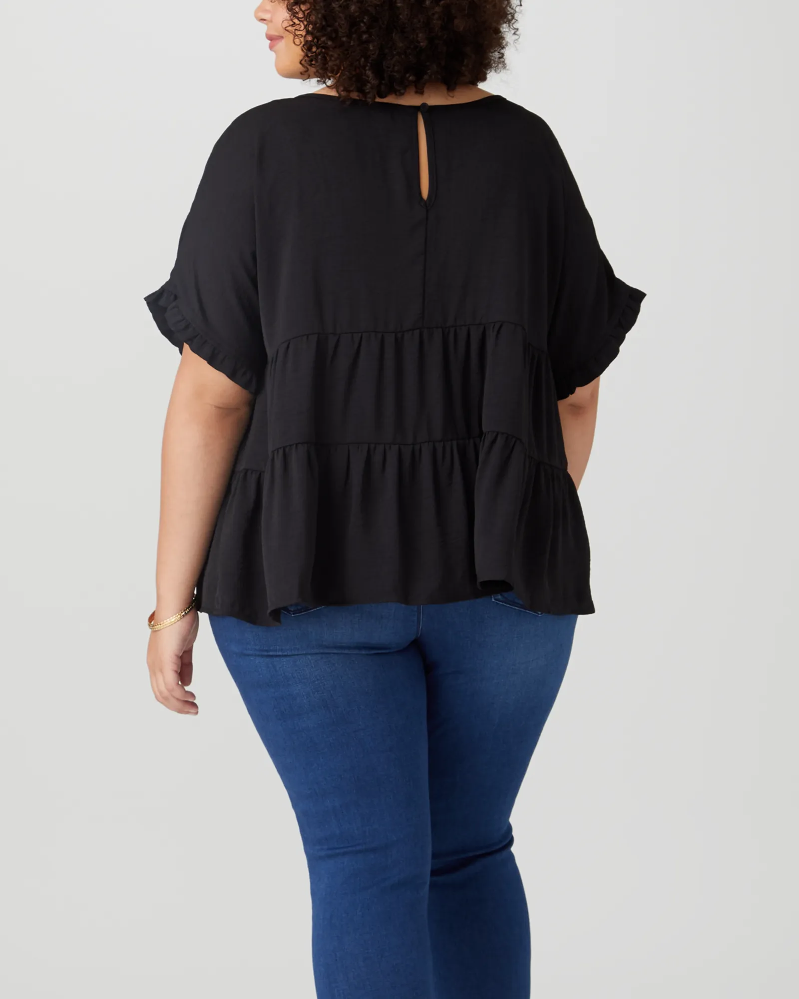 Janice Peplum Top | Black