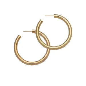 Jennifer Zeuner - Lou Medium Hoop Earrings in 14k Yellow Gold Plated Silver