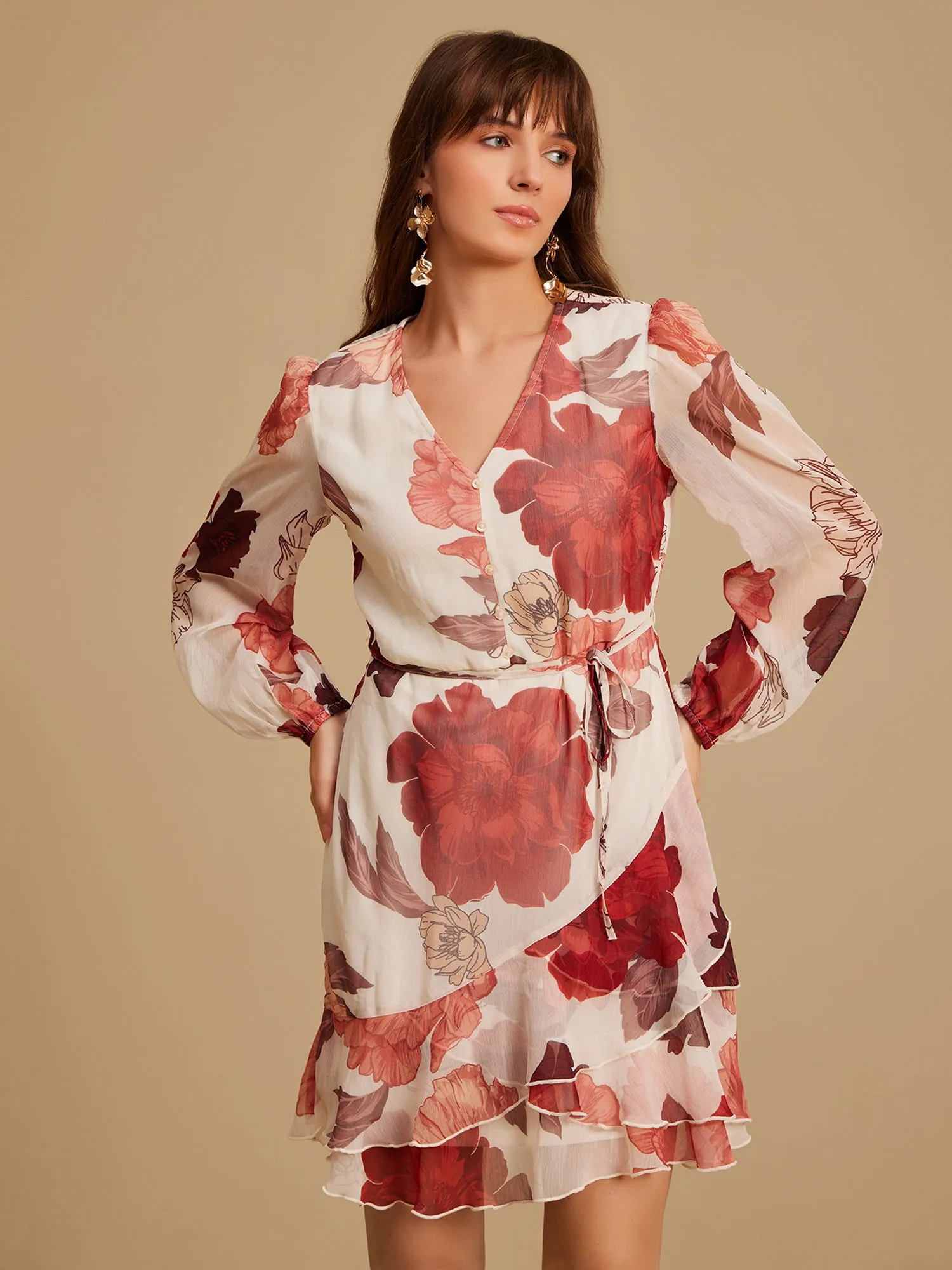 Jude Red Floral Mini Dress