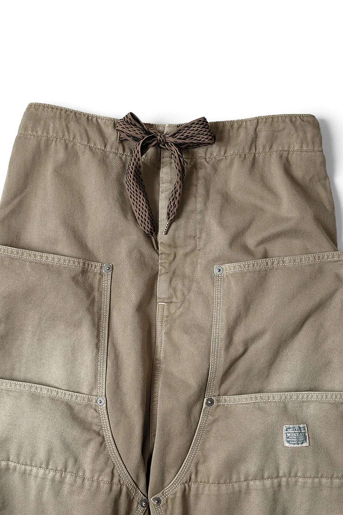 KATSURAGI Cotton W-Knee EASY Pants - Beige