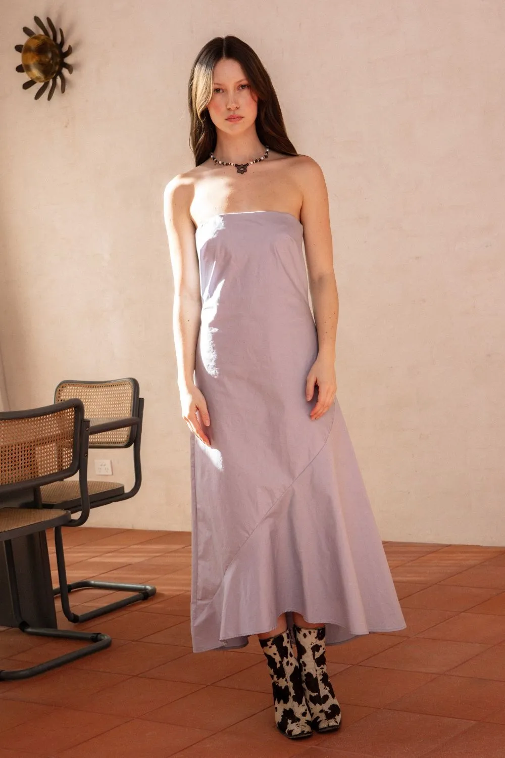 LOLA STRAPLESS DRESS | POWDER BLUE