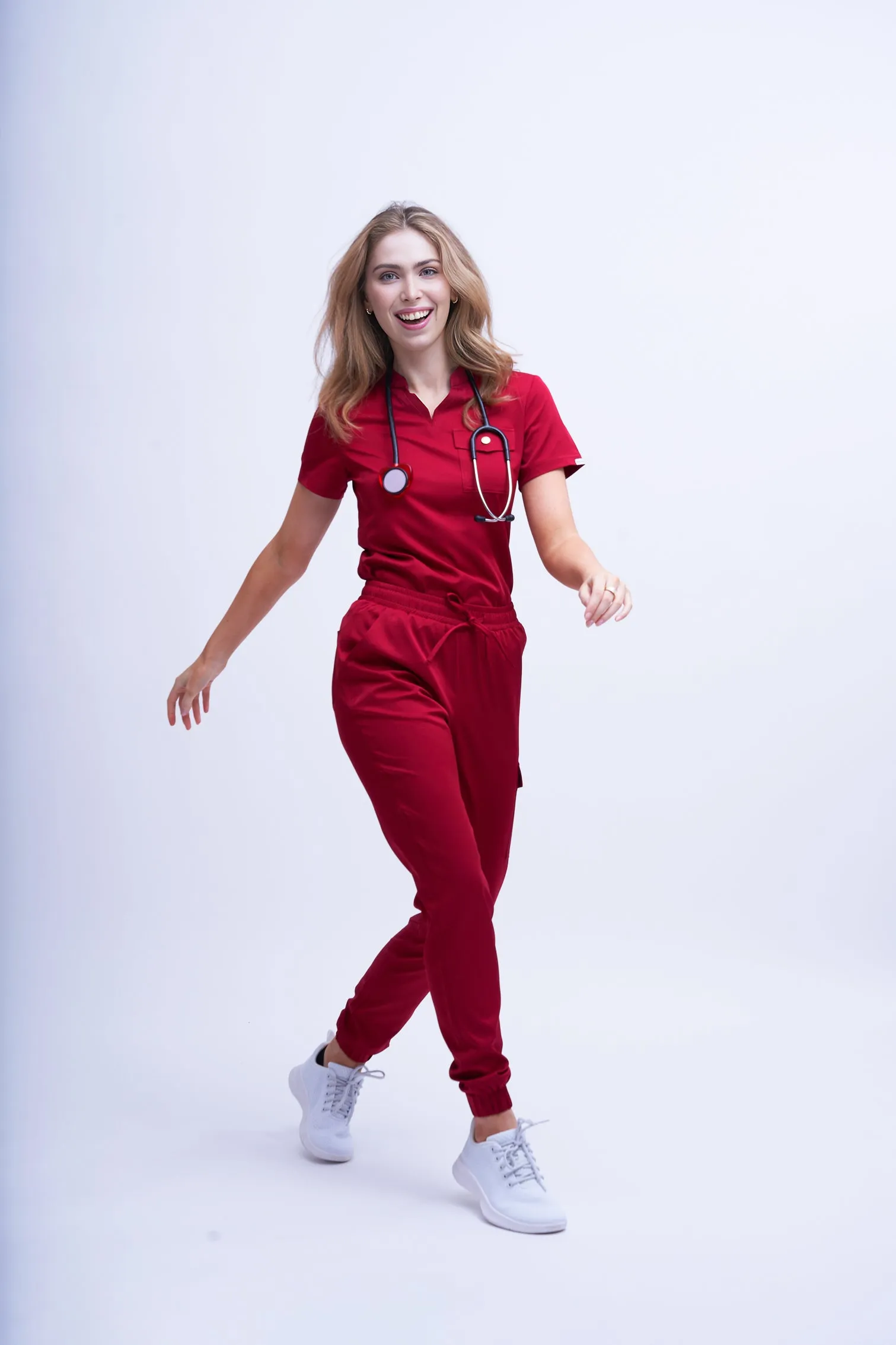 Mary K Five Pocket Jogger Maroon Scrub Pants