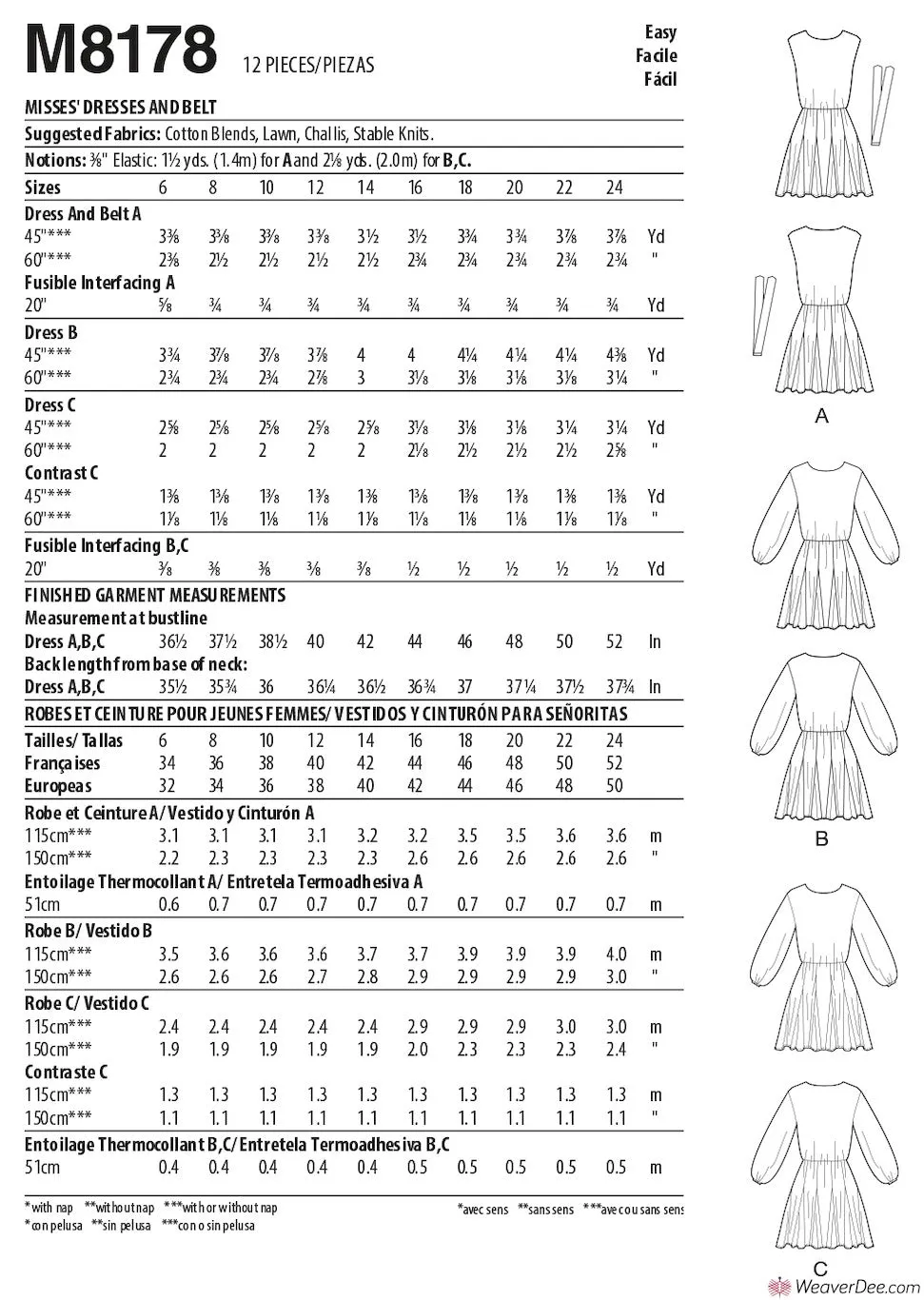 McCall's Pattern M8178 Misses' Dresses & Belt #LaurenMcCalls