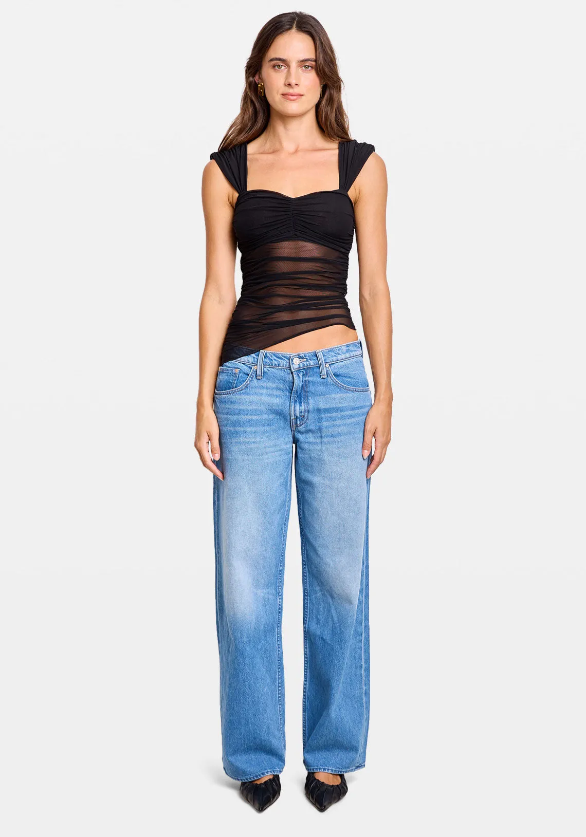 MESH BODICE TOP BLACK