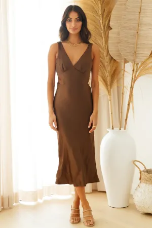 Midnight Sky Maxi Dress Brown