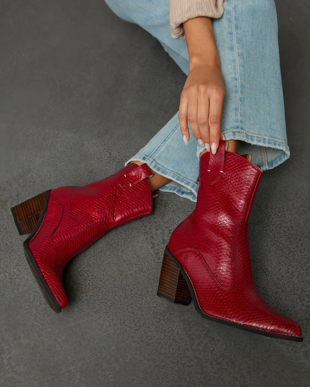 Moonlight Stroll Western Leather Bootie