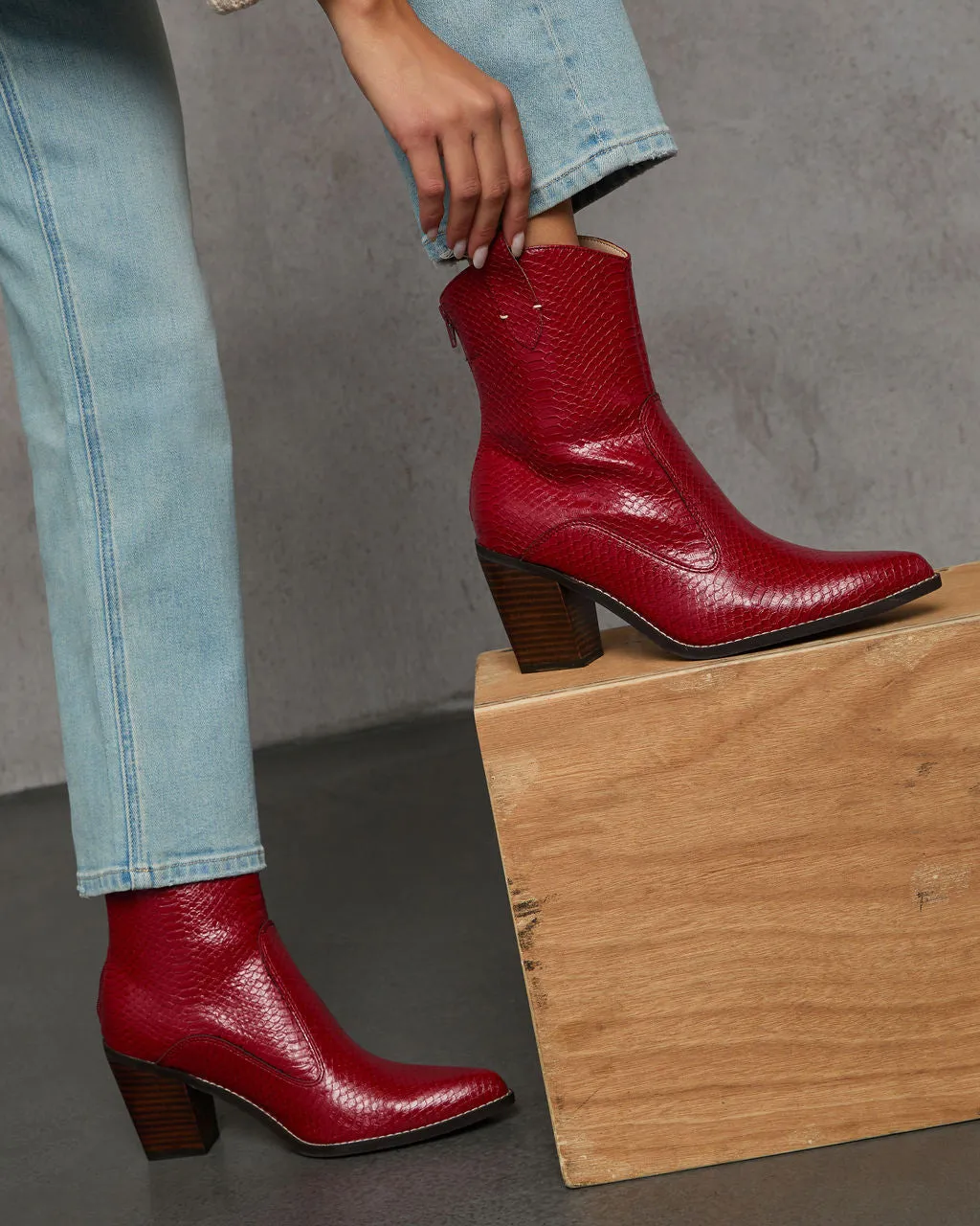 Moonlight Stroll Western Leather Bootie
