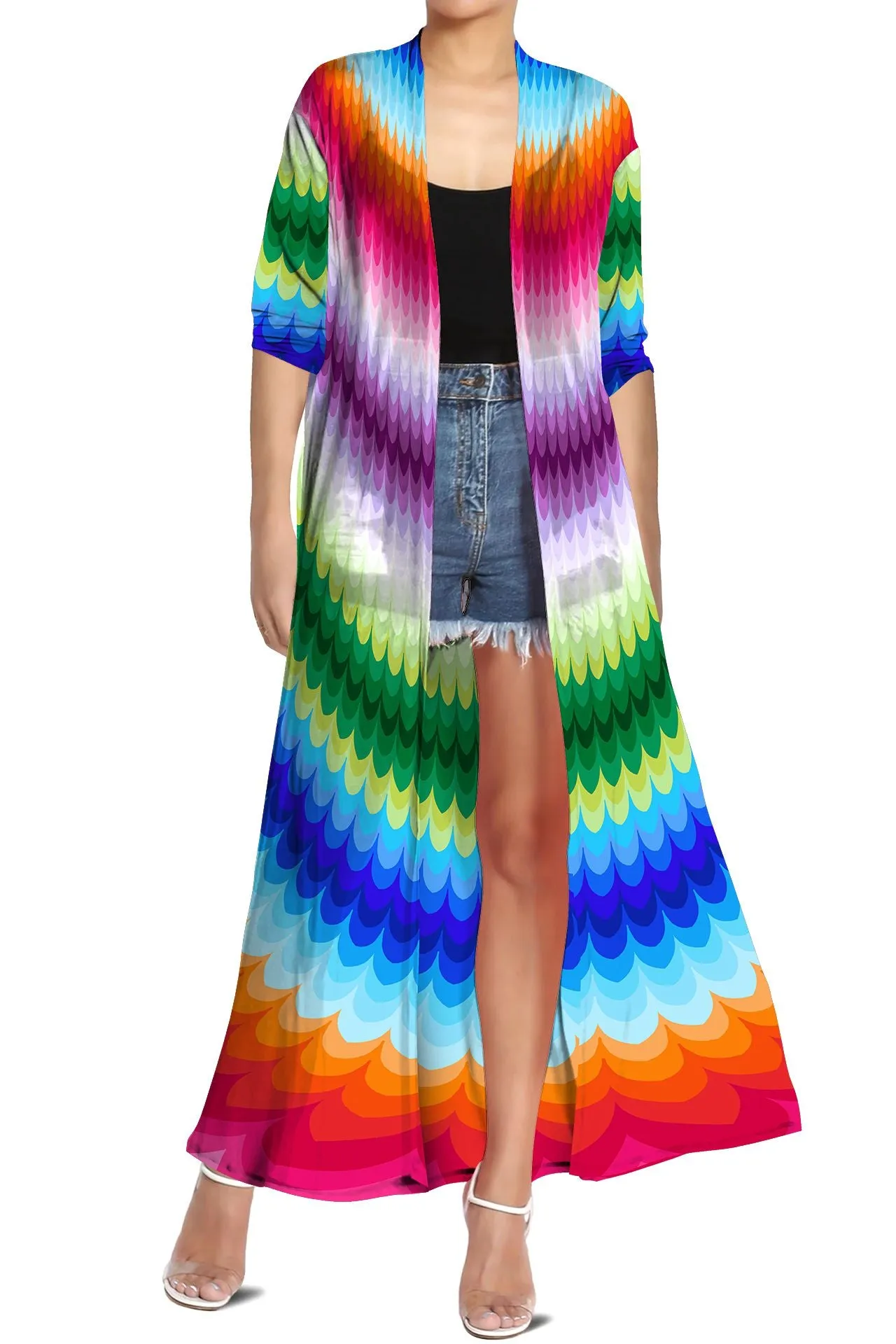 Multicolor Long Cover Ups