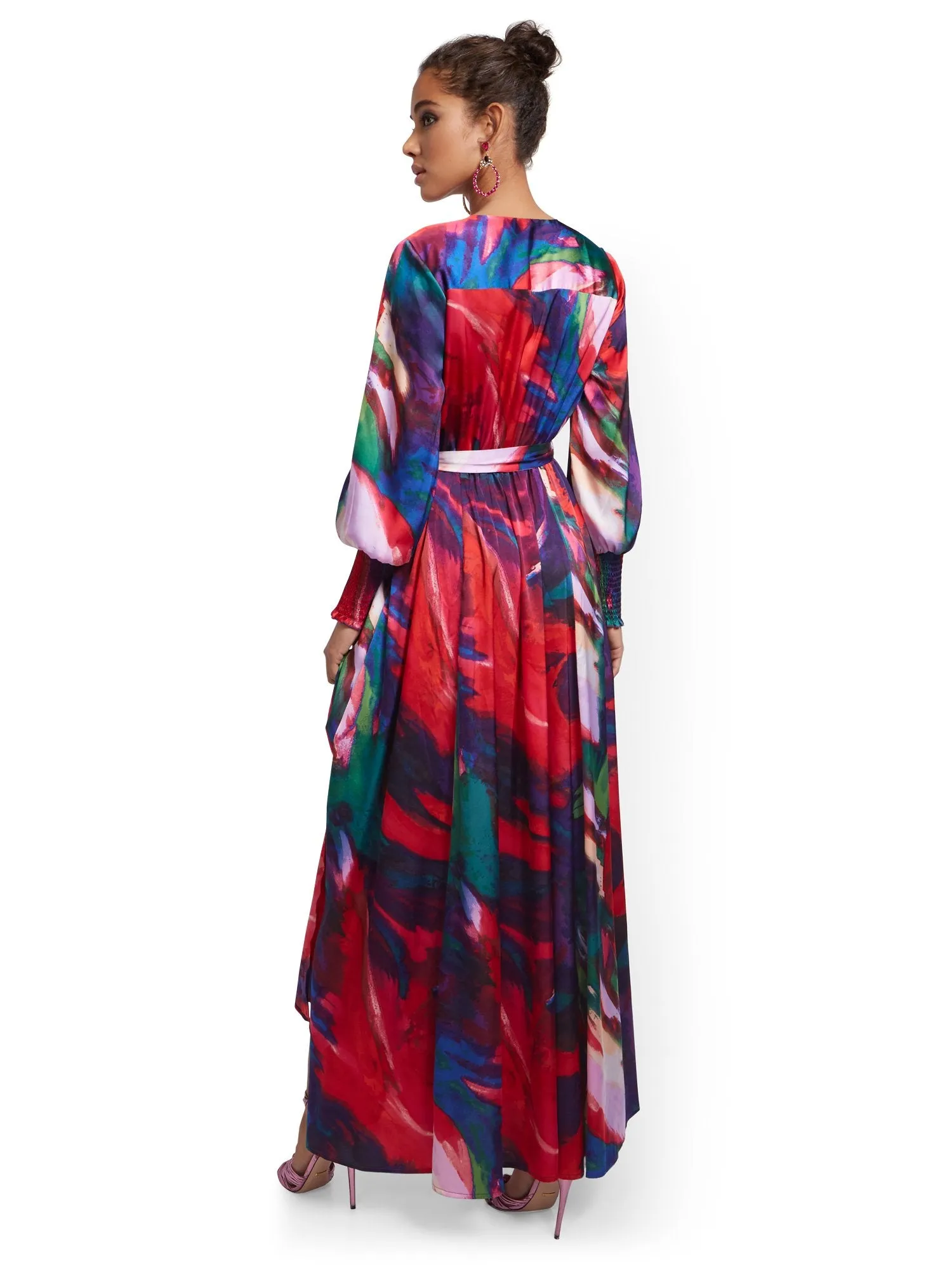 Petite Purple Faux Wrap Maxi Dress