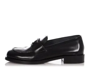 Prada Black Brushed Calfskin Loafers