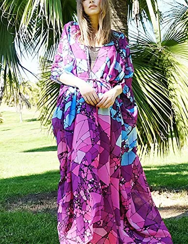 Print Kimono Cardigan: Women's Long Swimsuit Cover Up
