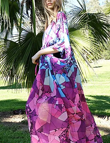 Print Kimono Cardigan: Women's Long Swimsuit Cover Up
