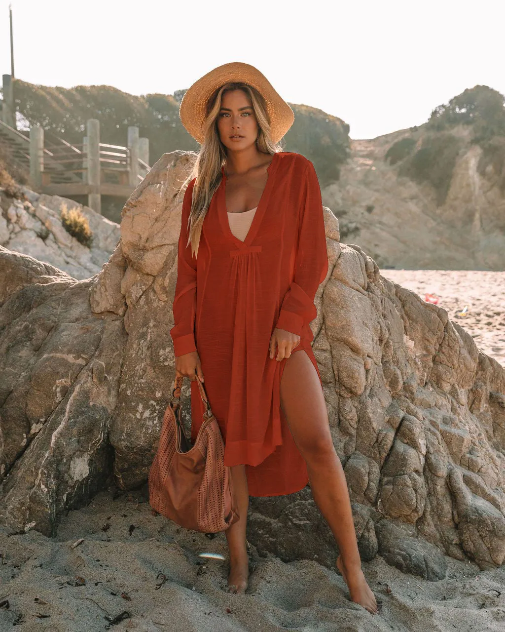 Sexy Long Sleeve Swimsuit Cover Up for Women